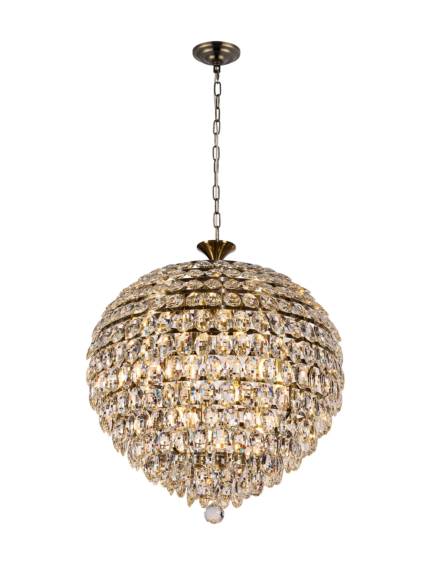 Coniston Pendant 12 Light (29.2kg) Antique Brass IL32810AB  Diyas Coniston Antique Brass